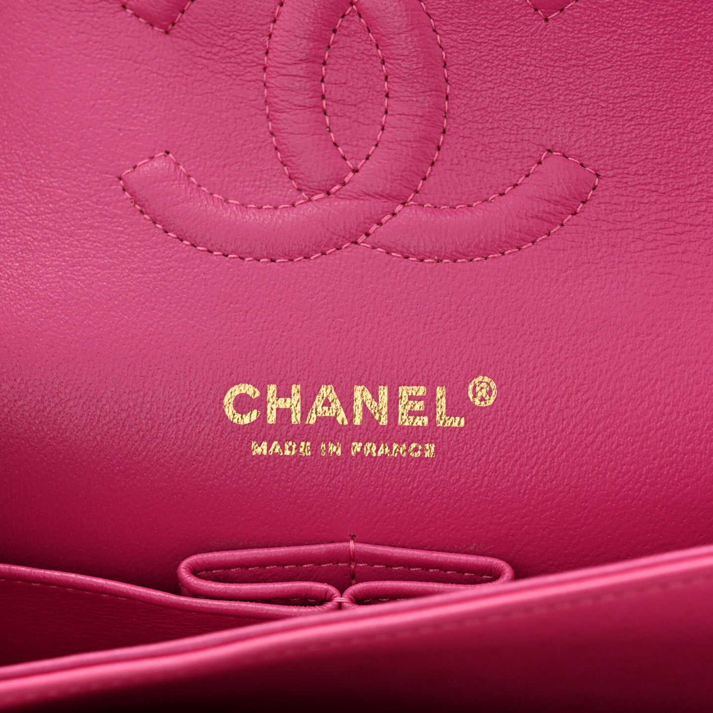 Lambskin Chevron Quilted Medium Double Flap Pink