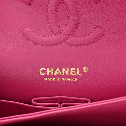 Chanel Lambskin Chevron Quilted Medium Double Flap Pink 6 of 10