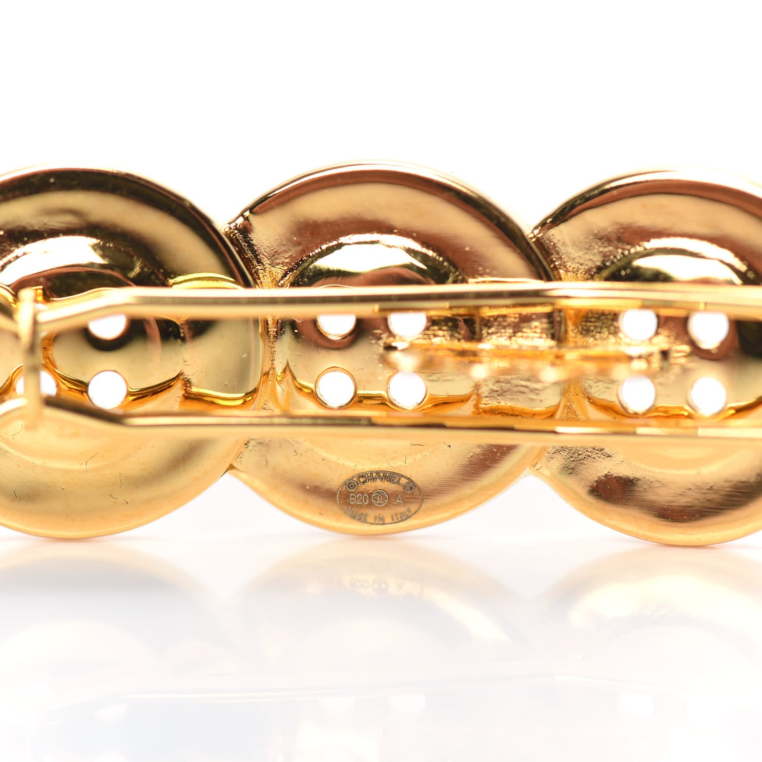 Chanel Button Paris CC Hair Clip Barrette Gold 3 of 4