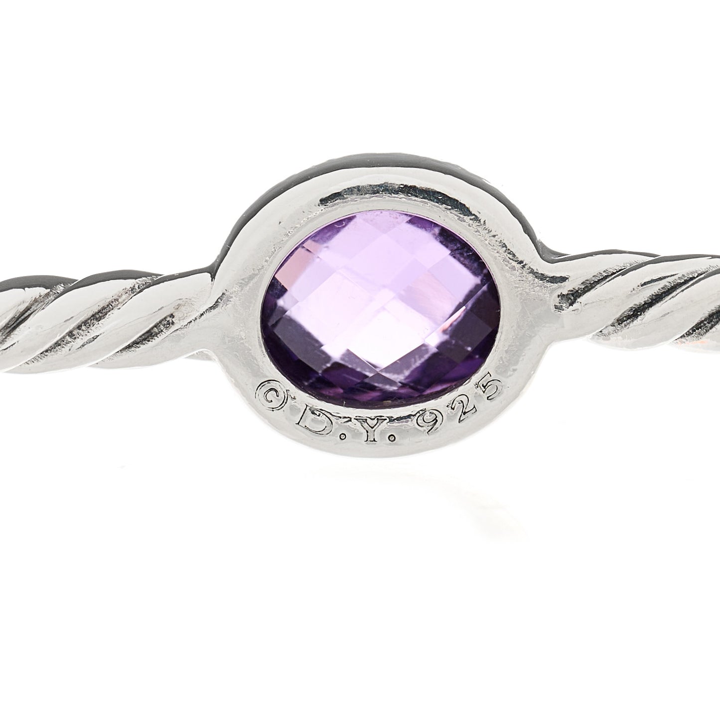 Sterling Silver Amethsyt 3mm 4 Station Bangle Bracelet