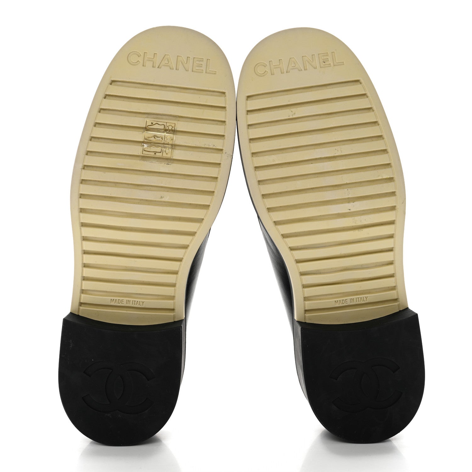 Chanel Lambskin Shearling Quilted CC Turnlock Loafers 38 Black 5 of 10