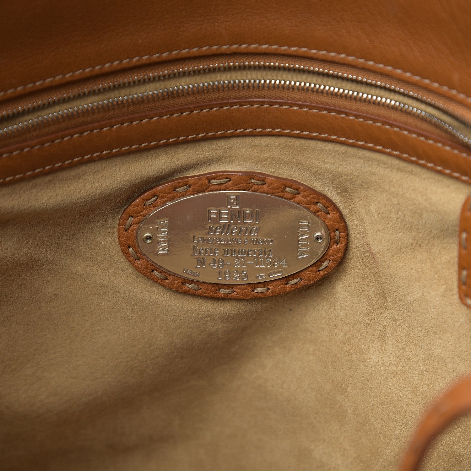 Fendi Cuoio Romano Selleria Medium Linda Satchel Saddler 5 of 12