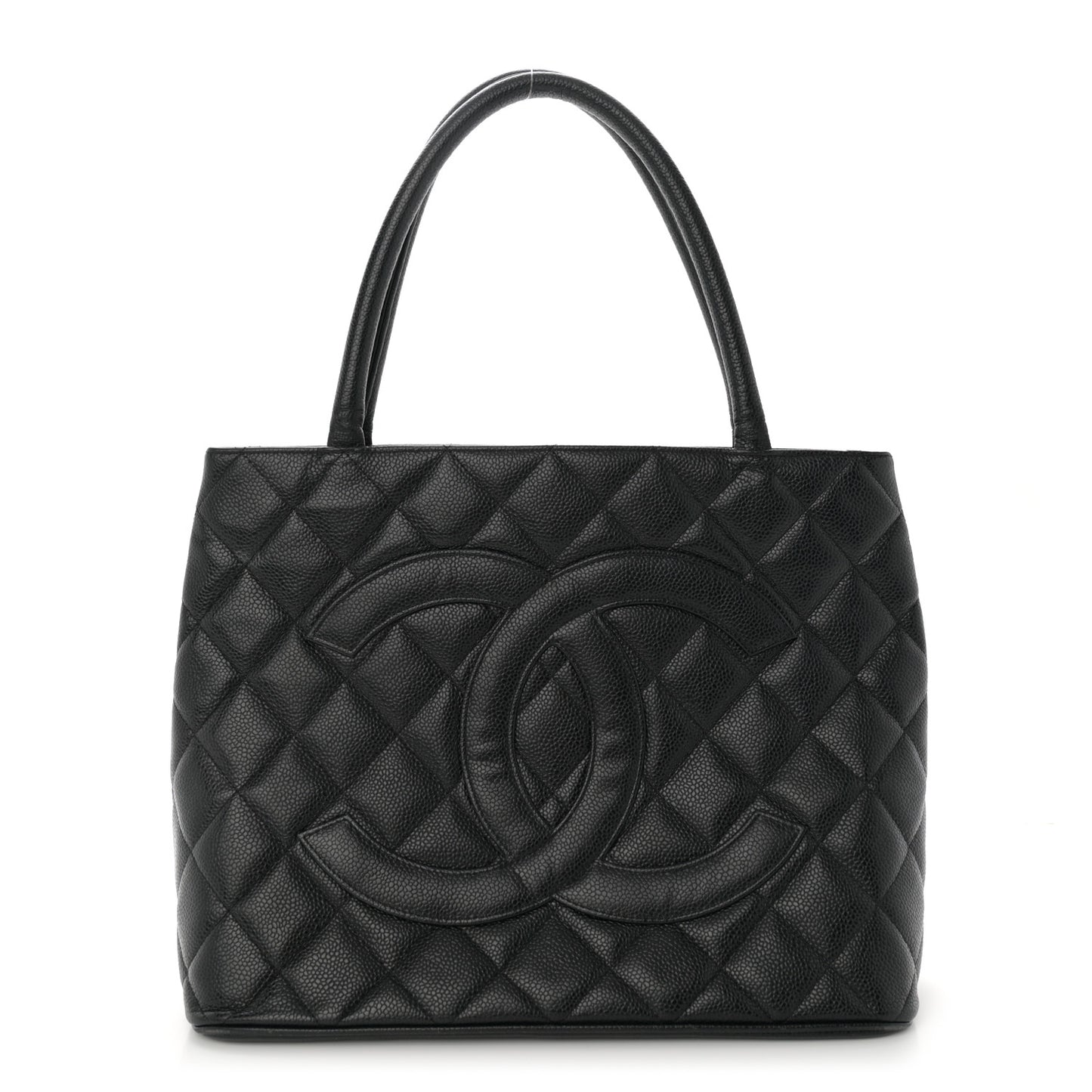 Caviar Quilted Medallion Tote Black