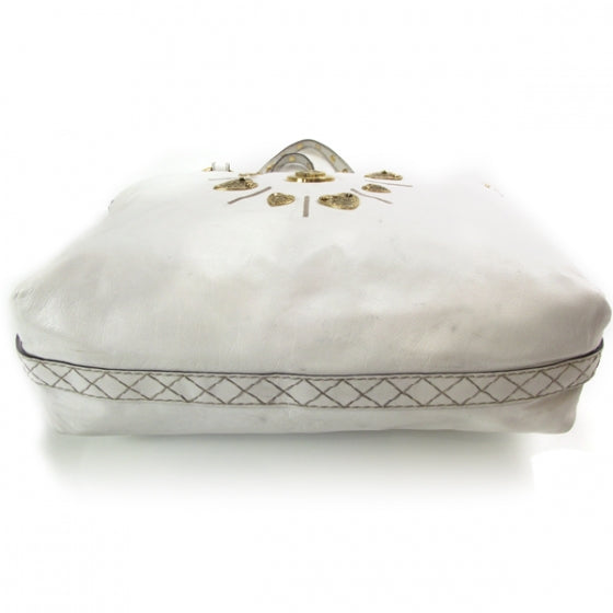 Leather Studded Irina Tote White