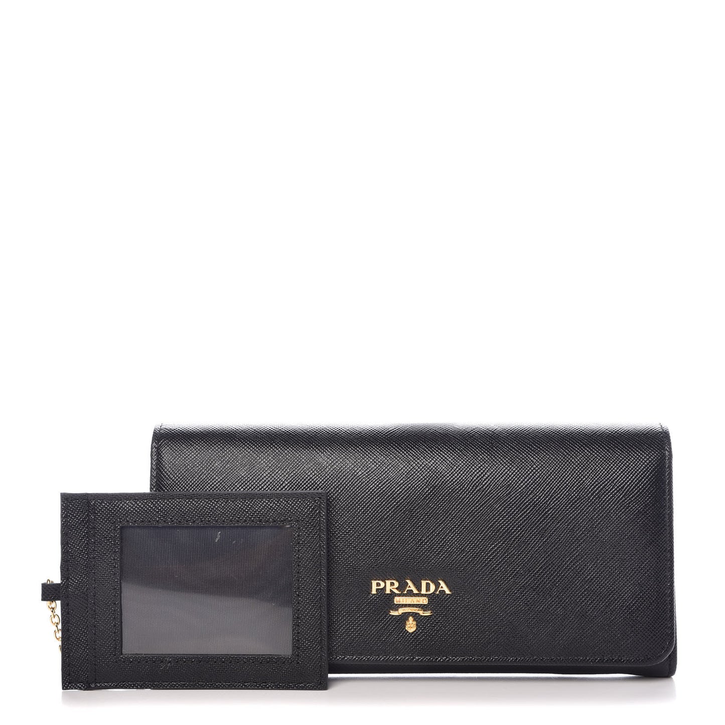 Saffiano Continental Flap Wallet Black