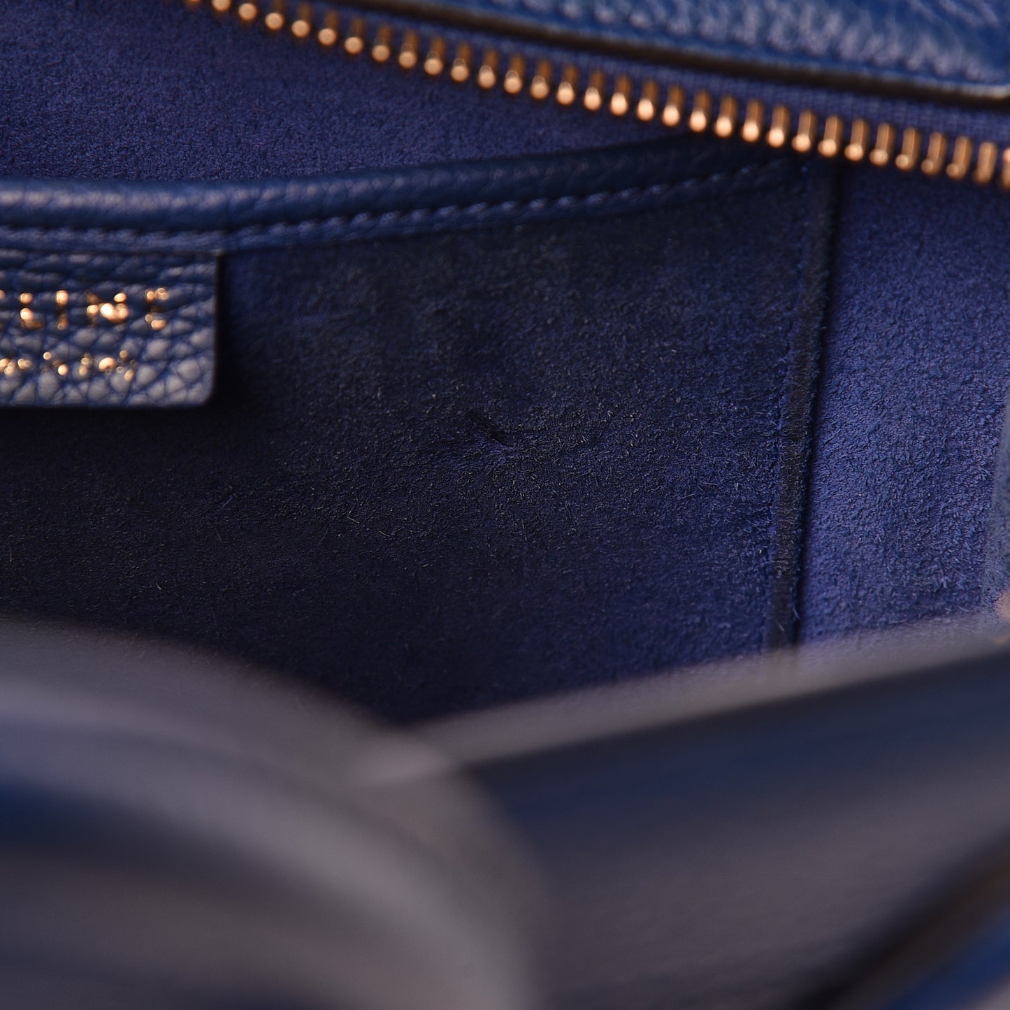 Drummed Calfskin Nano Luggage Indigo