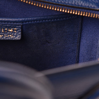 Celine Drummed Calfskin Nano Luggage Indigo 15 of 20