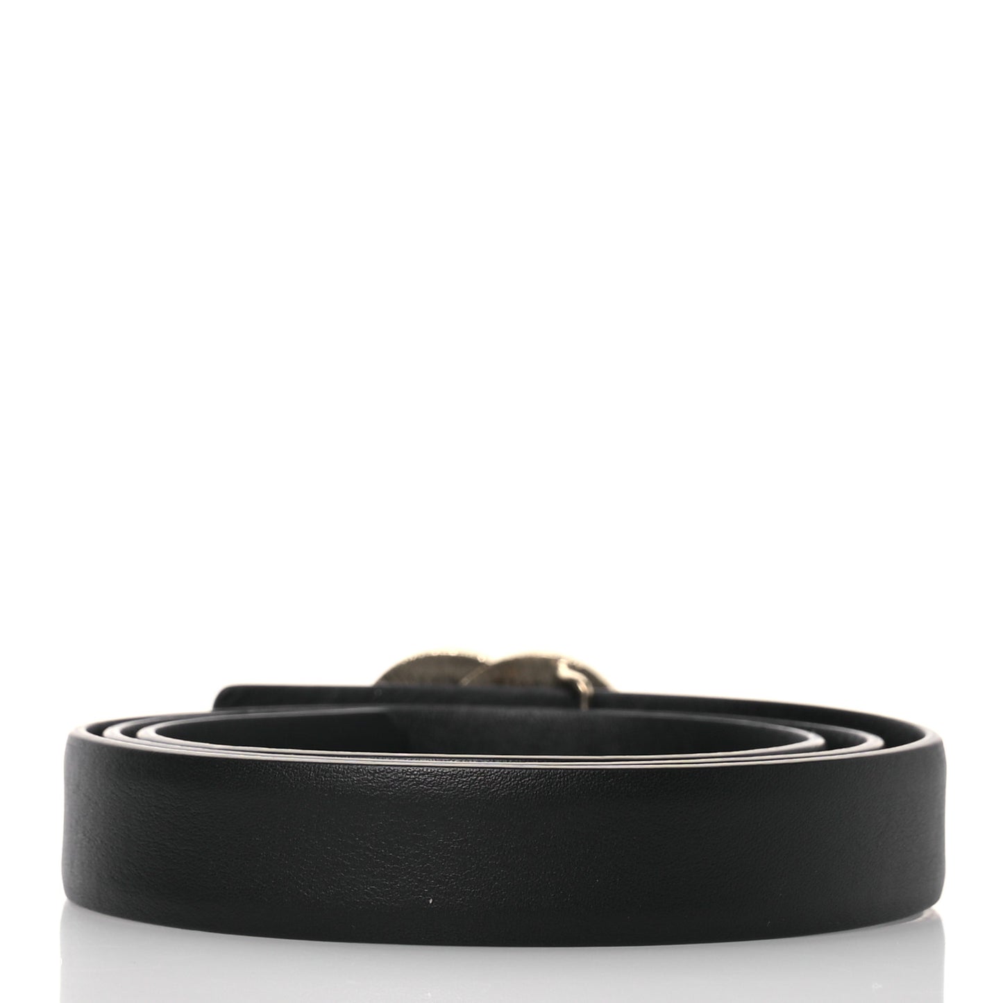 Calfskin Quilted CC Belt 75 30 Black White