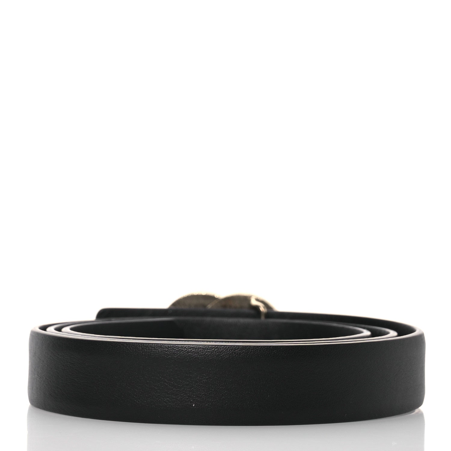 Chanel Calfskin Quilted CC Belt 75 30 Black White 2 of 11