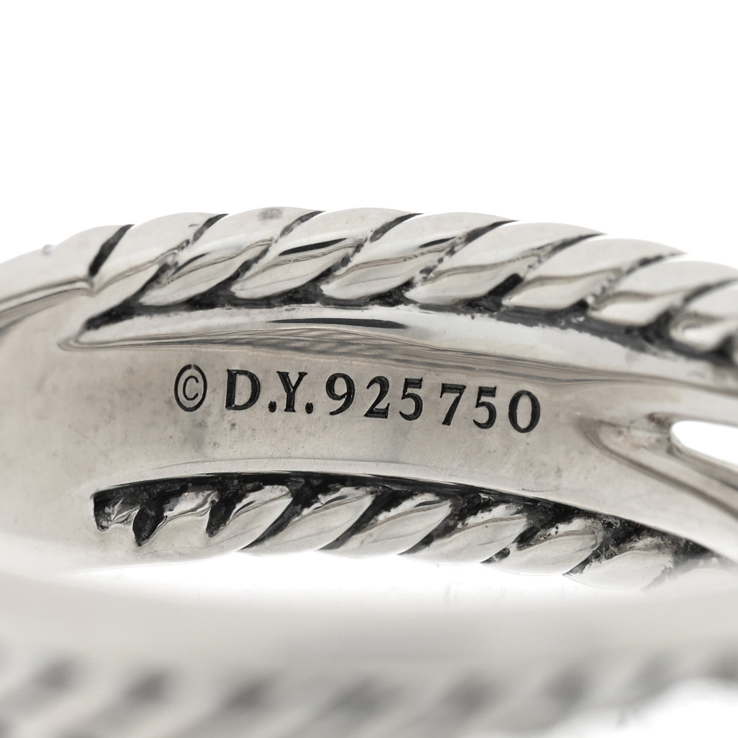 David Yurman Sterling Silver 18K Yellow Gold 6mm X Crossover Ring 49 5 4 of 4