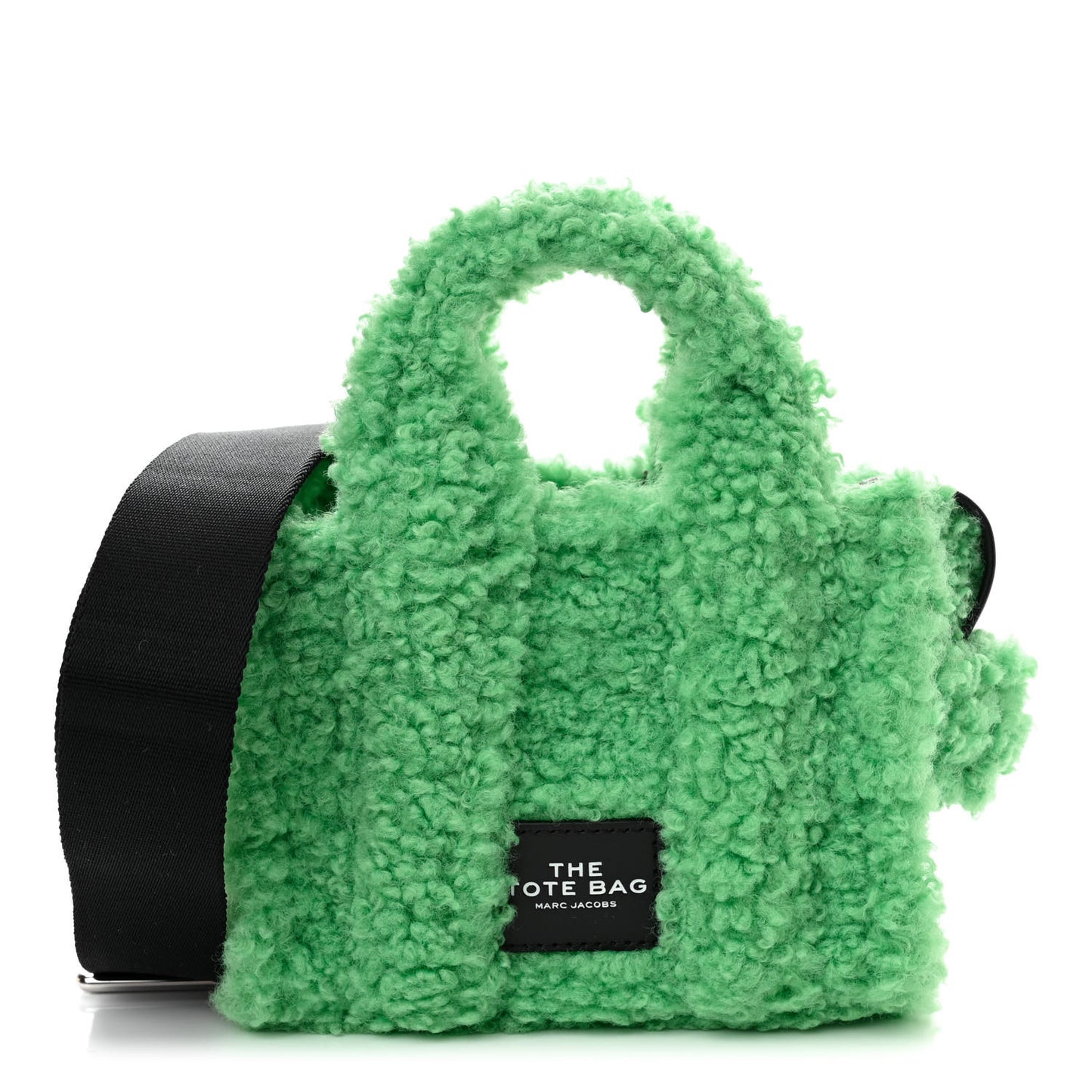 Polyester Cotton Mini The Teddy Traveler Tote Bag Fluffy Green