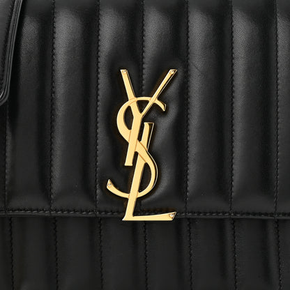 Saint Laurent Lambskin Matelasse Monogram Medium Vicky Chain Bag Black 8 of 11
