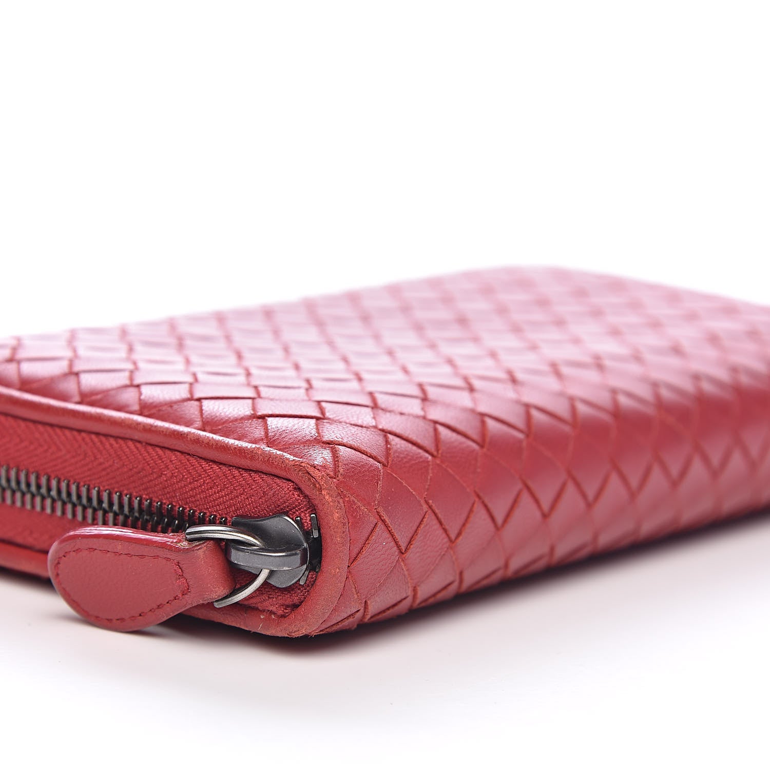 Bottega Veneta Nappa Intrecciato Zip Around Wallet Red 7 of 15