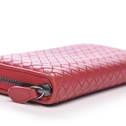 Bottega Veneta Nappa Intrecciato Zip Around Wallet Red 7 of 15