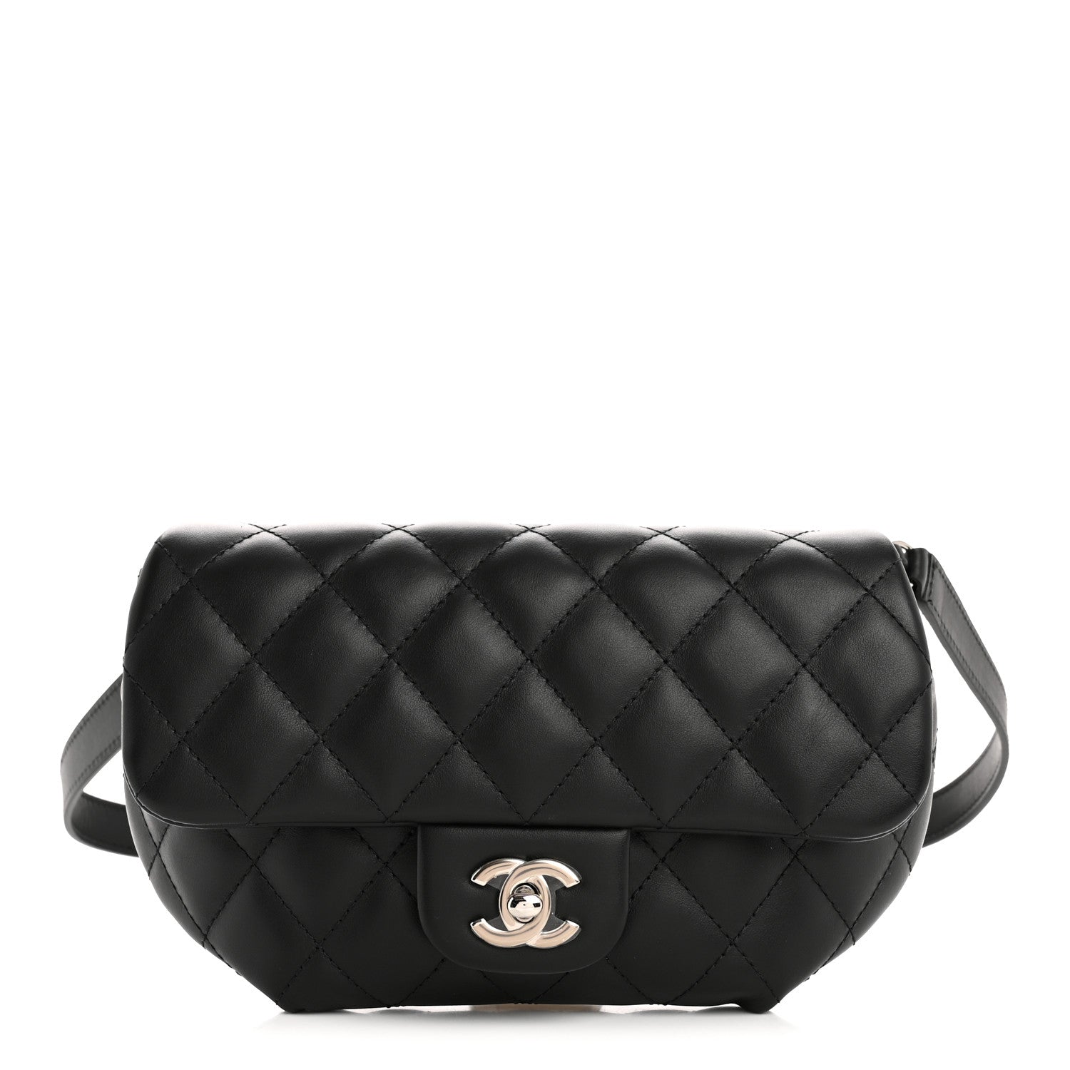 Chanel Calfskin Quilted CC Uniform Flap Belt Bag Black 1 of 10