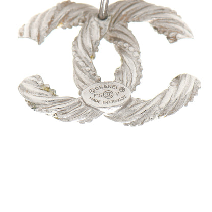 Chanel Crystal Twisted CC Earrings Silver 4 of 5