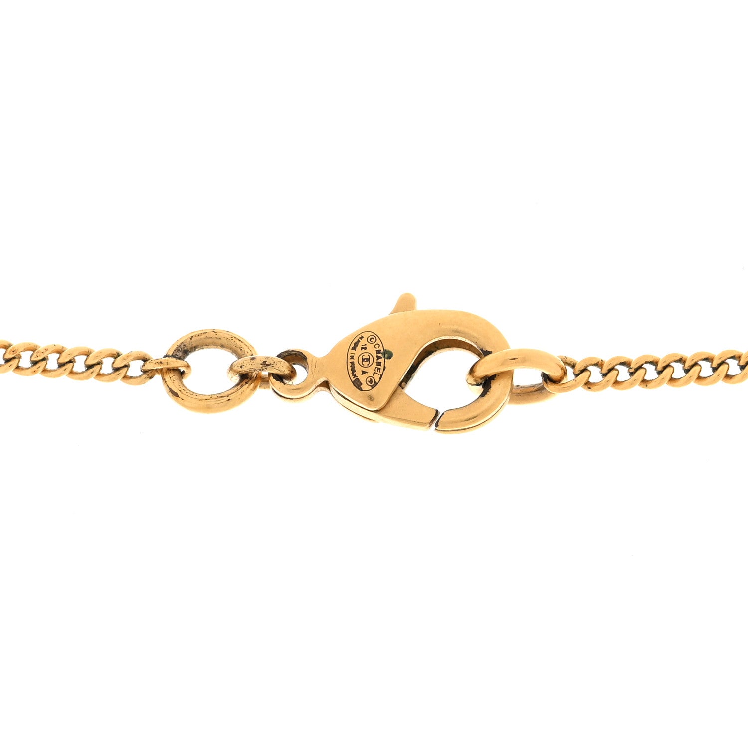 Chanel CC Necklace Matte Gold 4 of 4