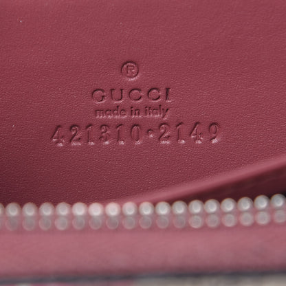 Gucci GG Supreme Monogram Blooms Zip Around Card Case Wallet Beige Multicolor Dry Rose 6 of 13