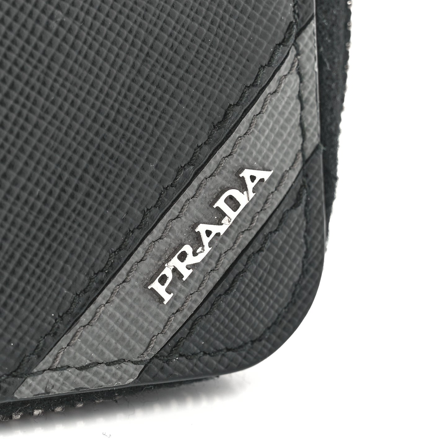 Saffiano Large Zip Around Travel Wallet Black