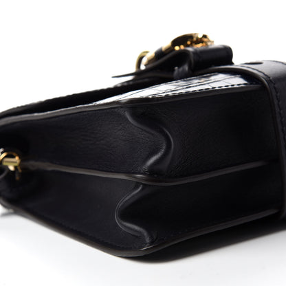 Chloe Calfskin Crocodile Embossed Small Aby Day Shoulder Bag Full Blue 6 of 10