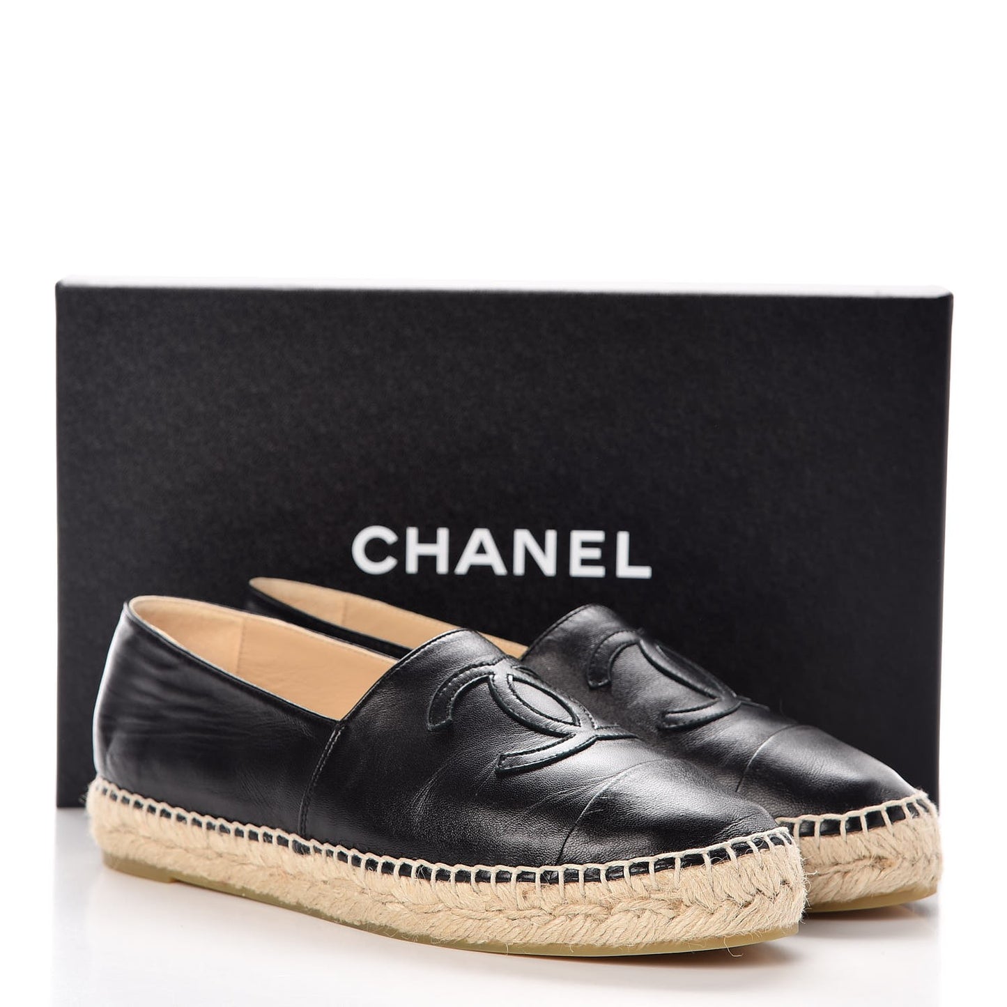 Lambskin CC Espadrilles 37 Black