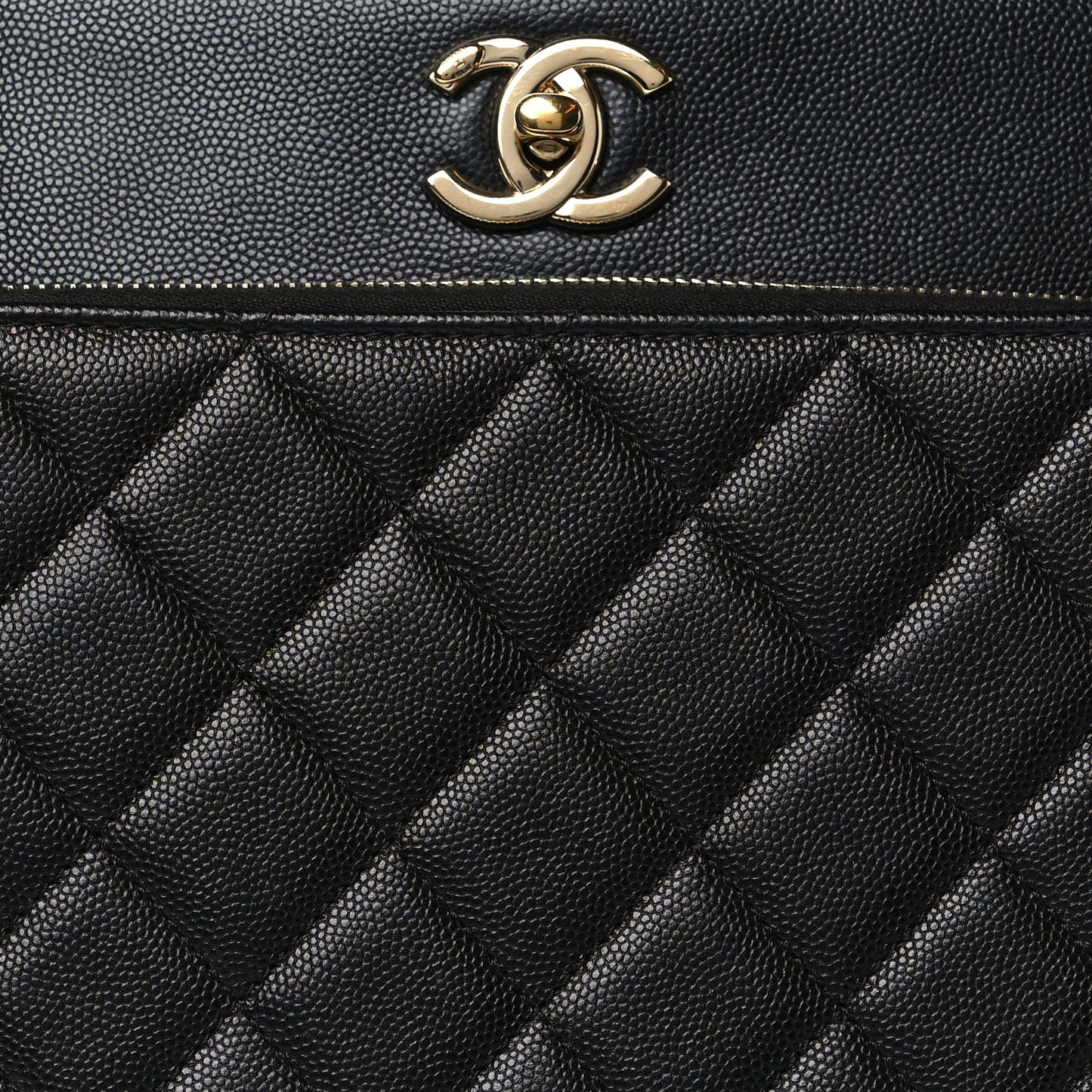 Caviar Quilted Small Business Affinity Shopping Bag Black