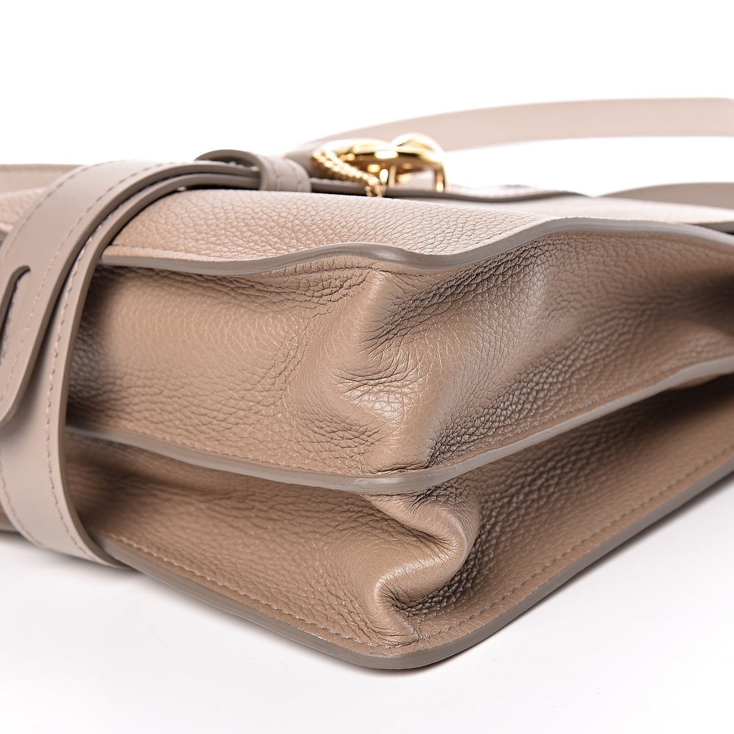 Shiny Grained Calfskin Medium Aby Day Shoulder Bag Motty Grey