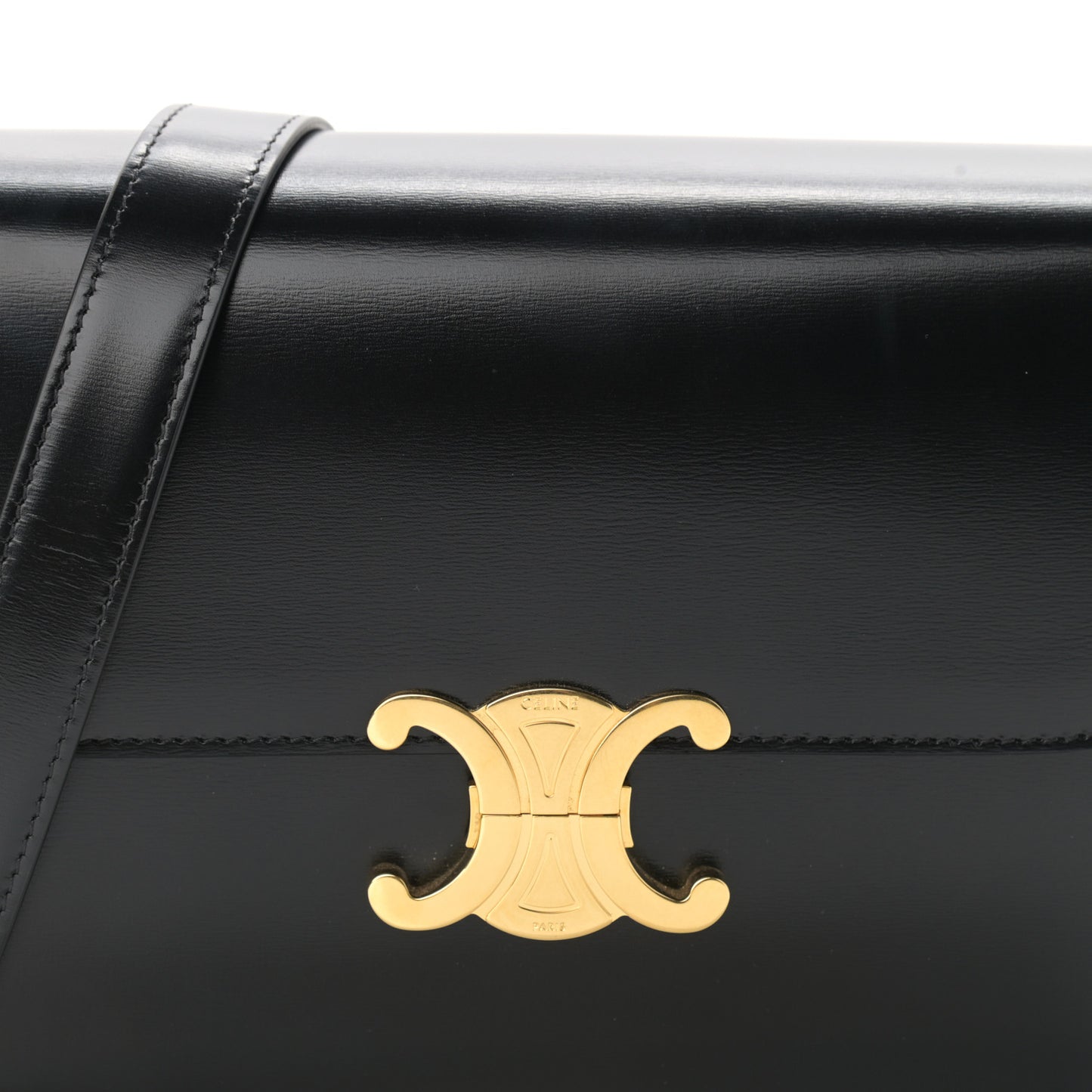 Shiny Calfskin Medium Triomphe Black