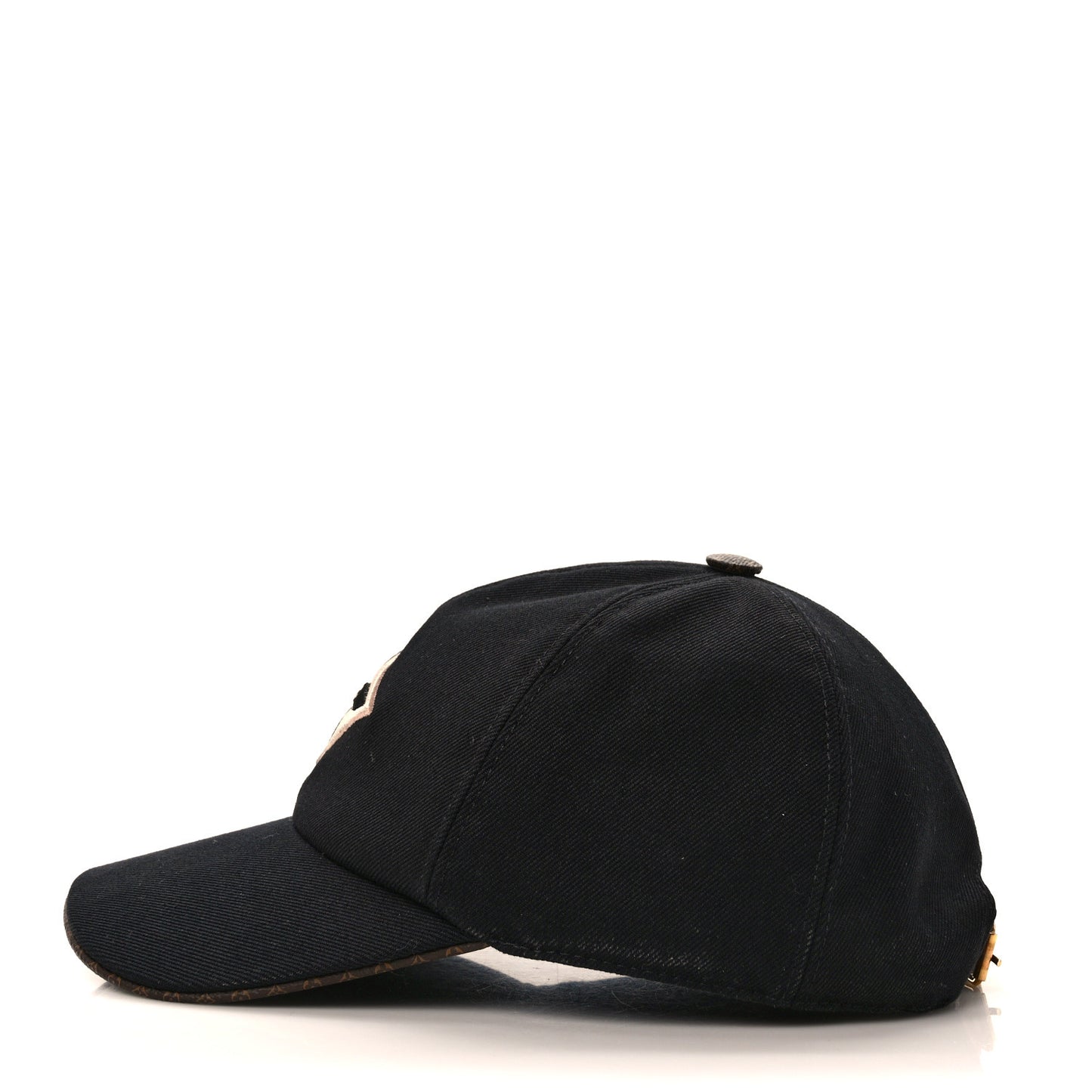 Monogram Cotton Jacquard Embroidered LV Day Cap L Black
