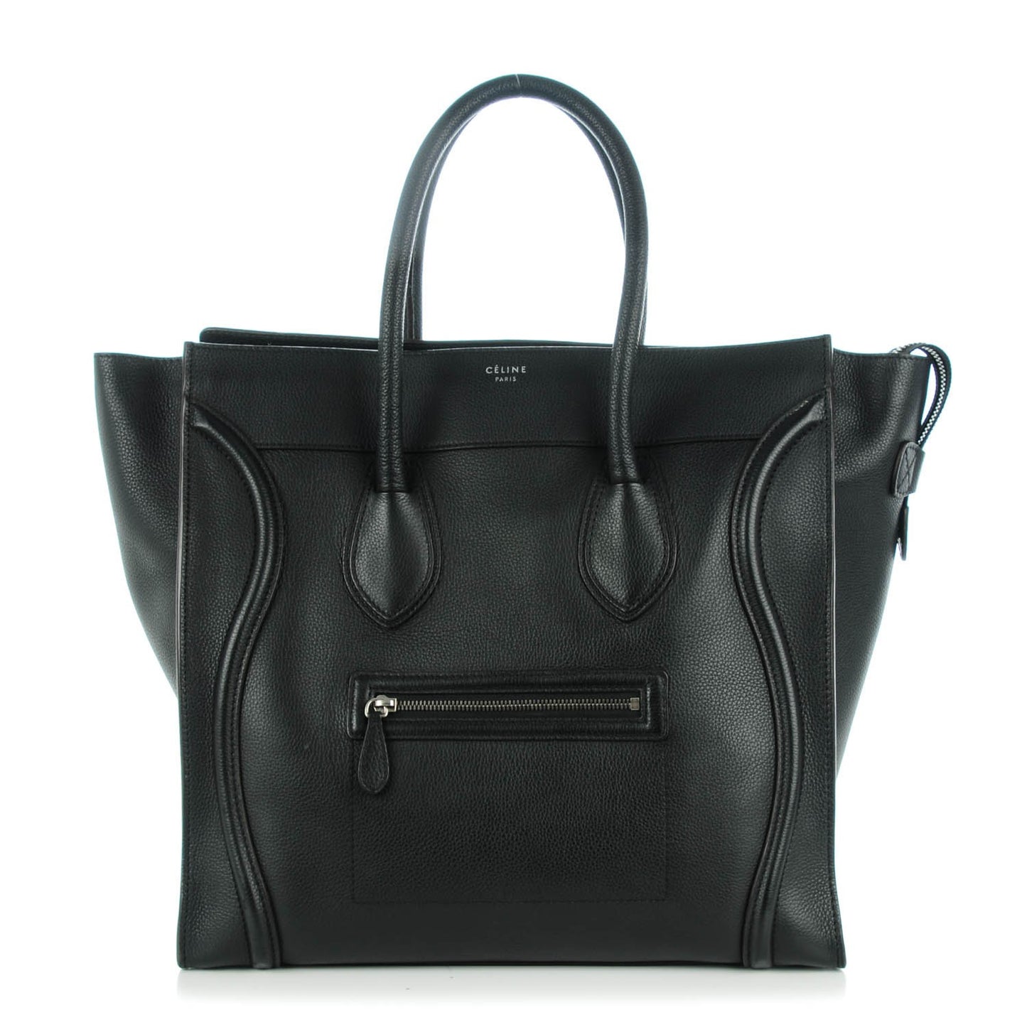 Drummed Calfskin Medium Luggage Black