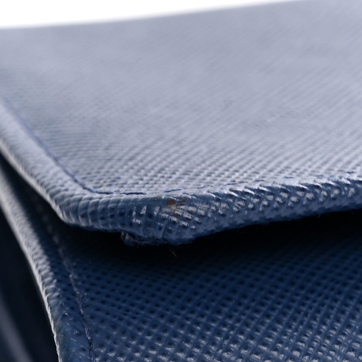 Prada Saffiano Metal French Flap Compact Wallet Bluette 11 of 12