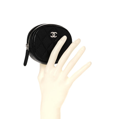 Chanel Caviar Quilted Zip Around Classic Coin Purse Black 2 of 10
