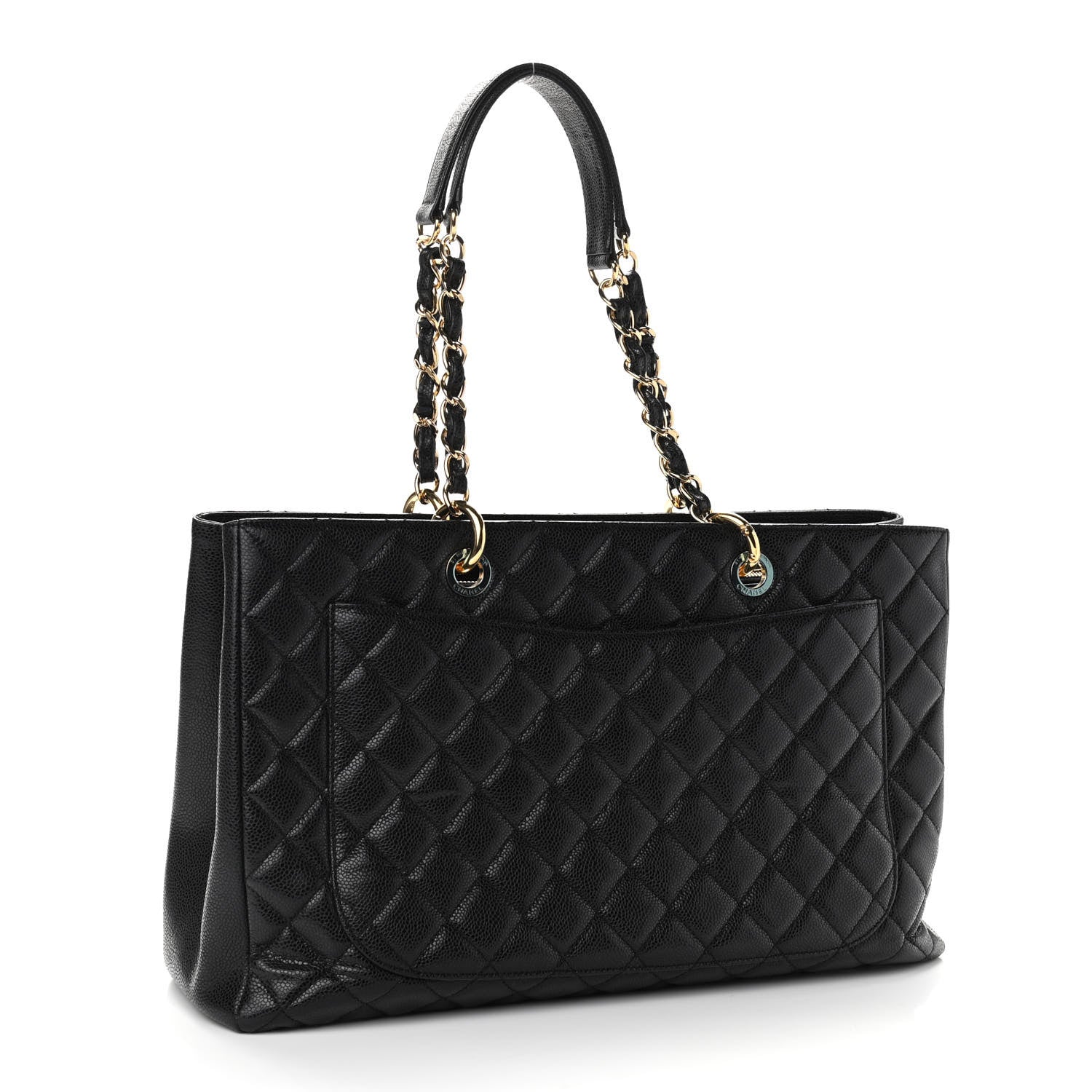 Chanel Caviar Quilted XL Grand Shopping Tote GST Black 3 of 10