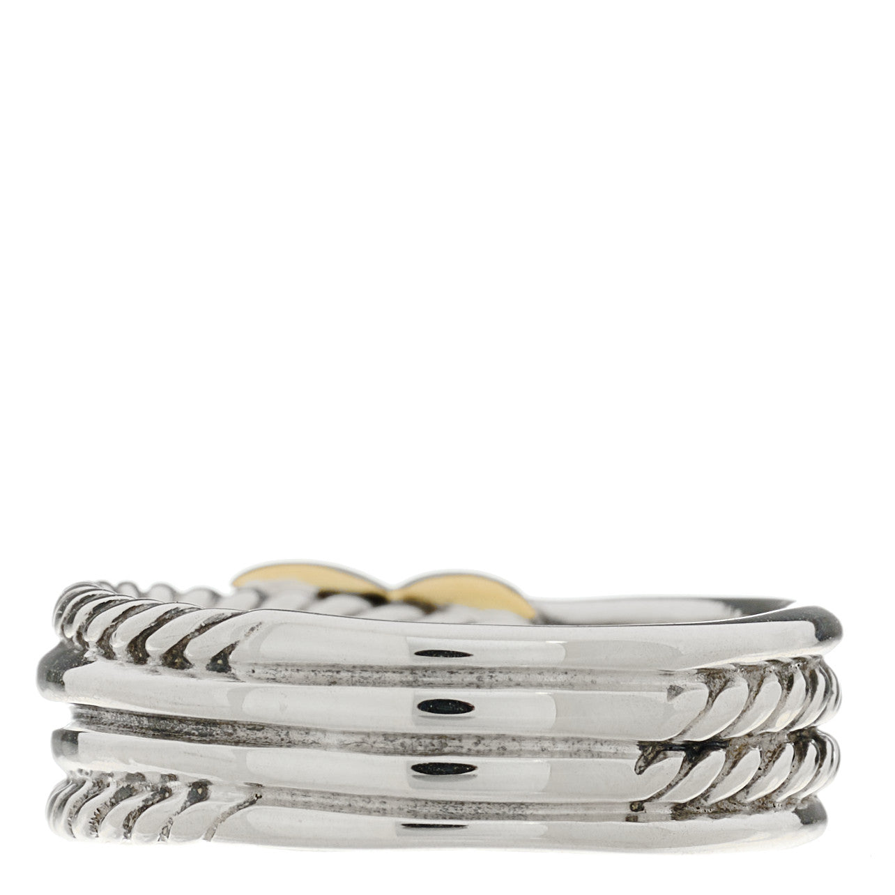 Sterling Silver 18K Yellow Gold 6mm X Crossover Ring 49 4.75