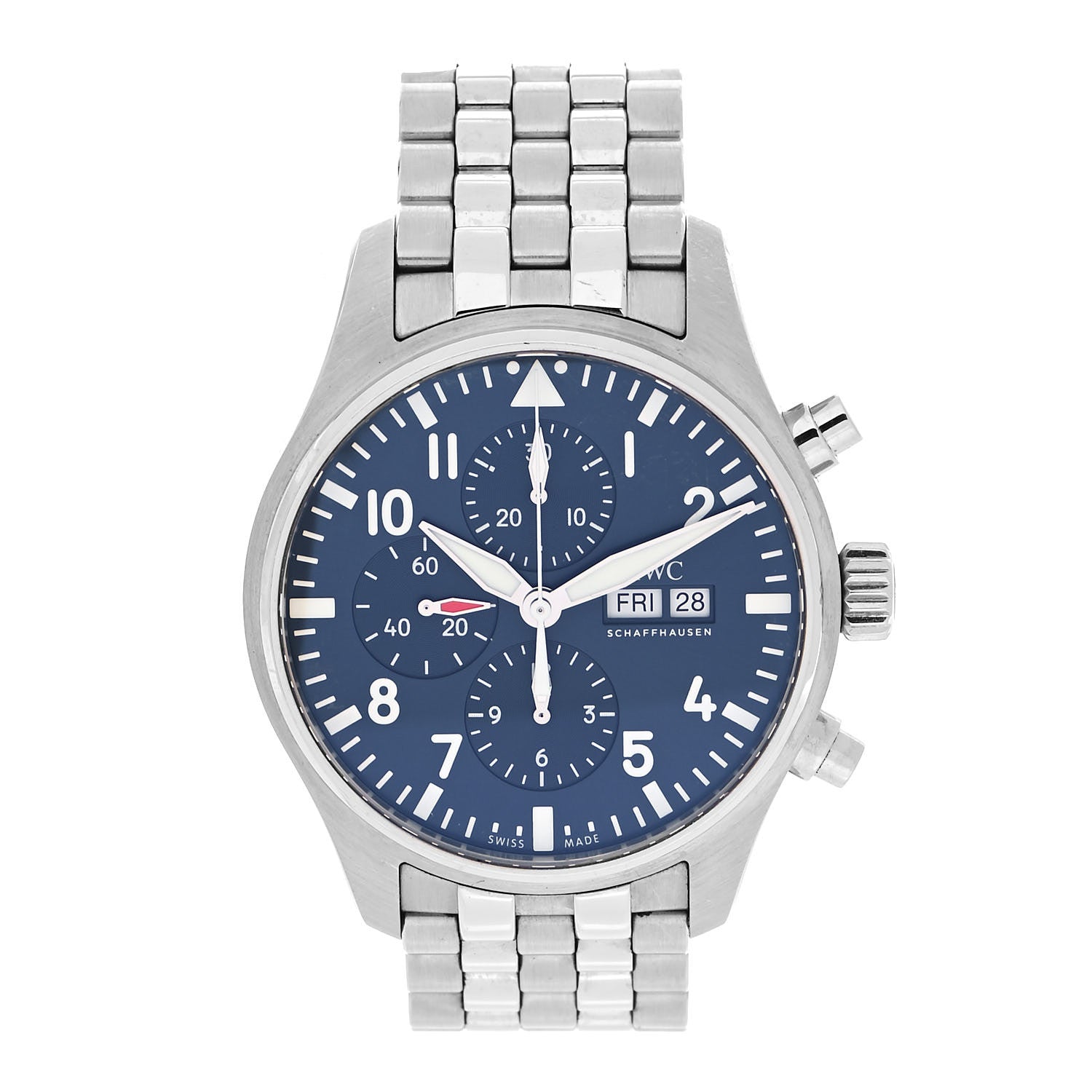 IWC Stainless Steel 40mm Pilot "Le Petit Prince" Chronograph Automatic Watch Blue IW377717 1 of 5