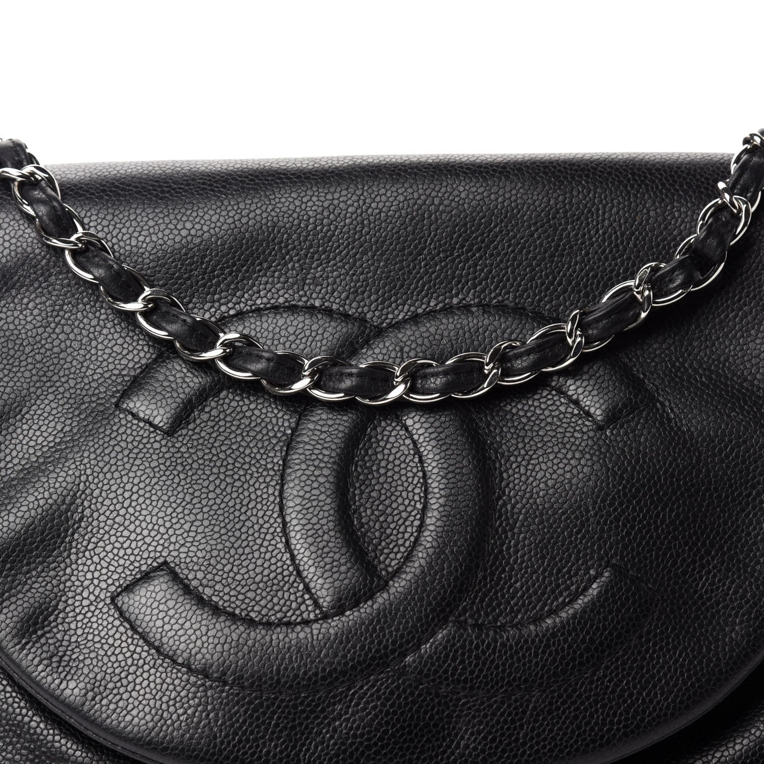 Chanel Caviar Half Moon Large Flap Black 10 of 10