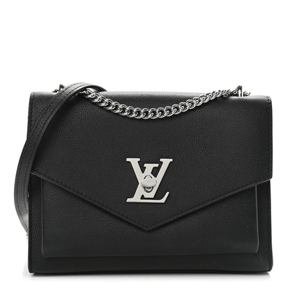 Louis Vuitton Soft Calfskin Mylockme Chain Bag BB Black 1 of 8