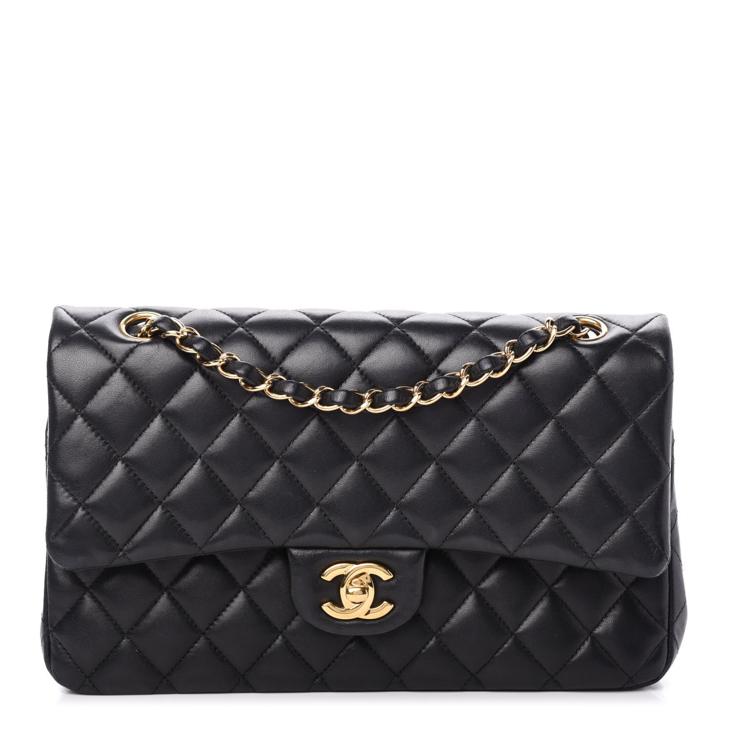 Chanel Lambskin Quilted Medium Double Flap Black 1 of 12
