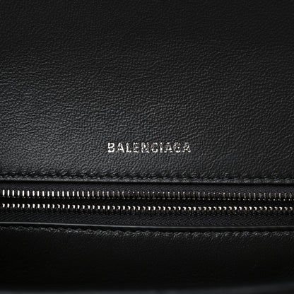 Balenciaga Shiny Calfskin Crocodile Embossed Medium Hourglass Top Handle Bag Dark Grey 6 of 10