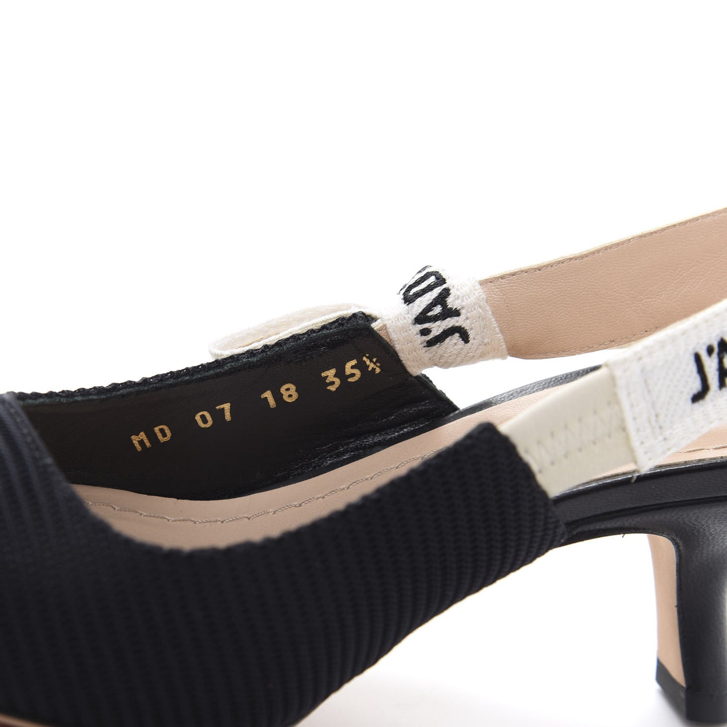 Technical Canvas Ribbon J Adior Slingback 65mm Pumps 35.5 Black