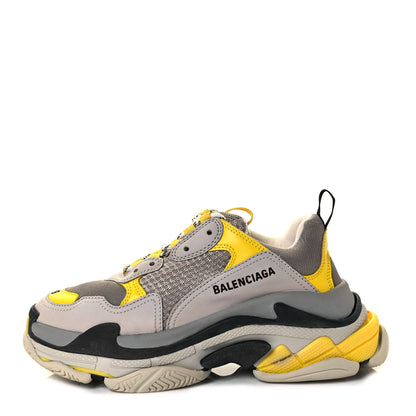 Balenciaga Fabric Mesh Mens Triple S Sneakers 39 Yellow Grey White 1 of 7