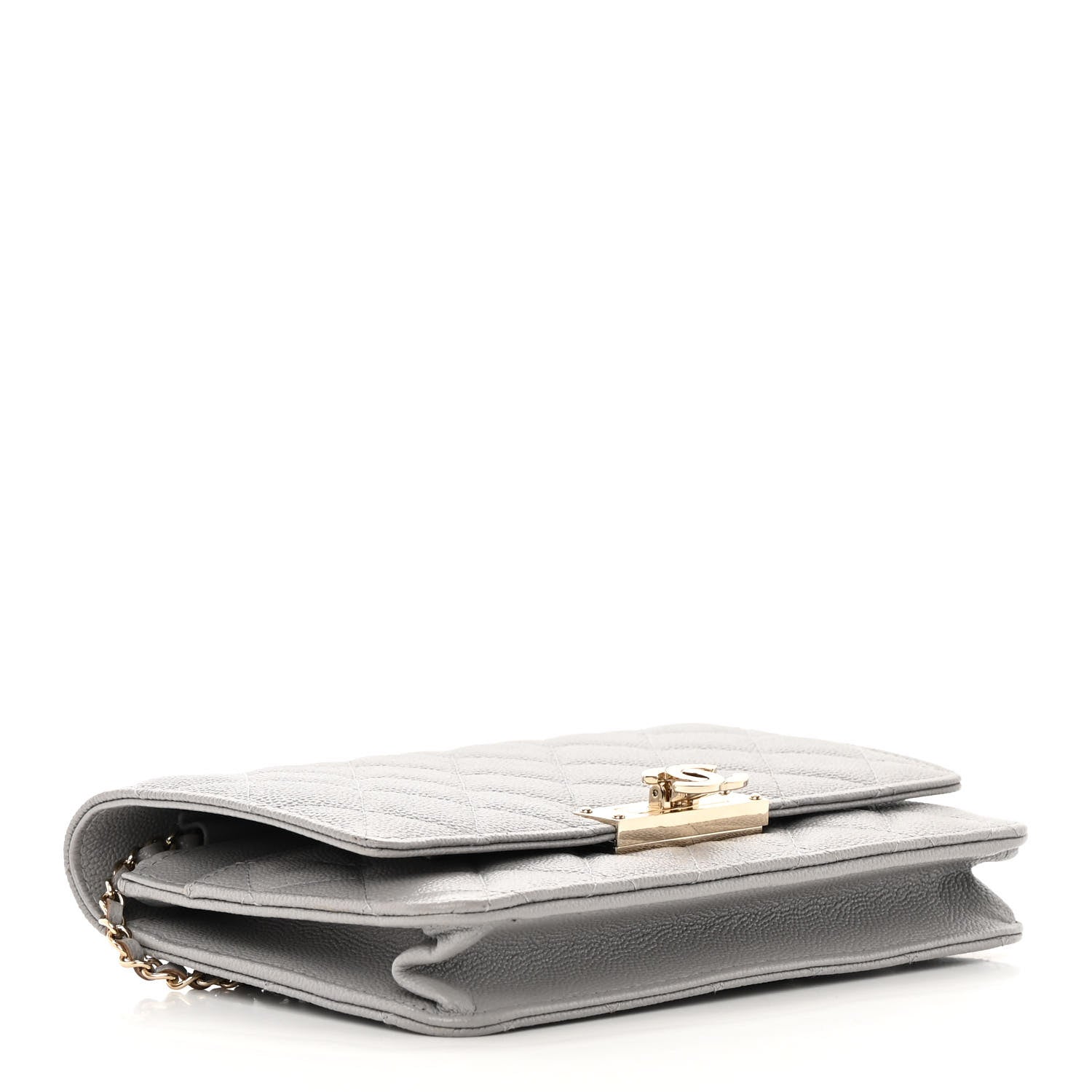 Chanel Caviar Quilted Golden Class Wallet On Chain WOC Gray 4 of 15