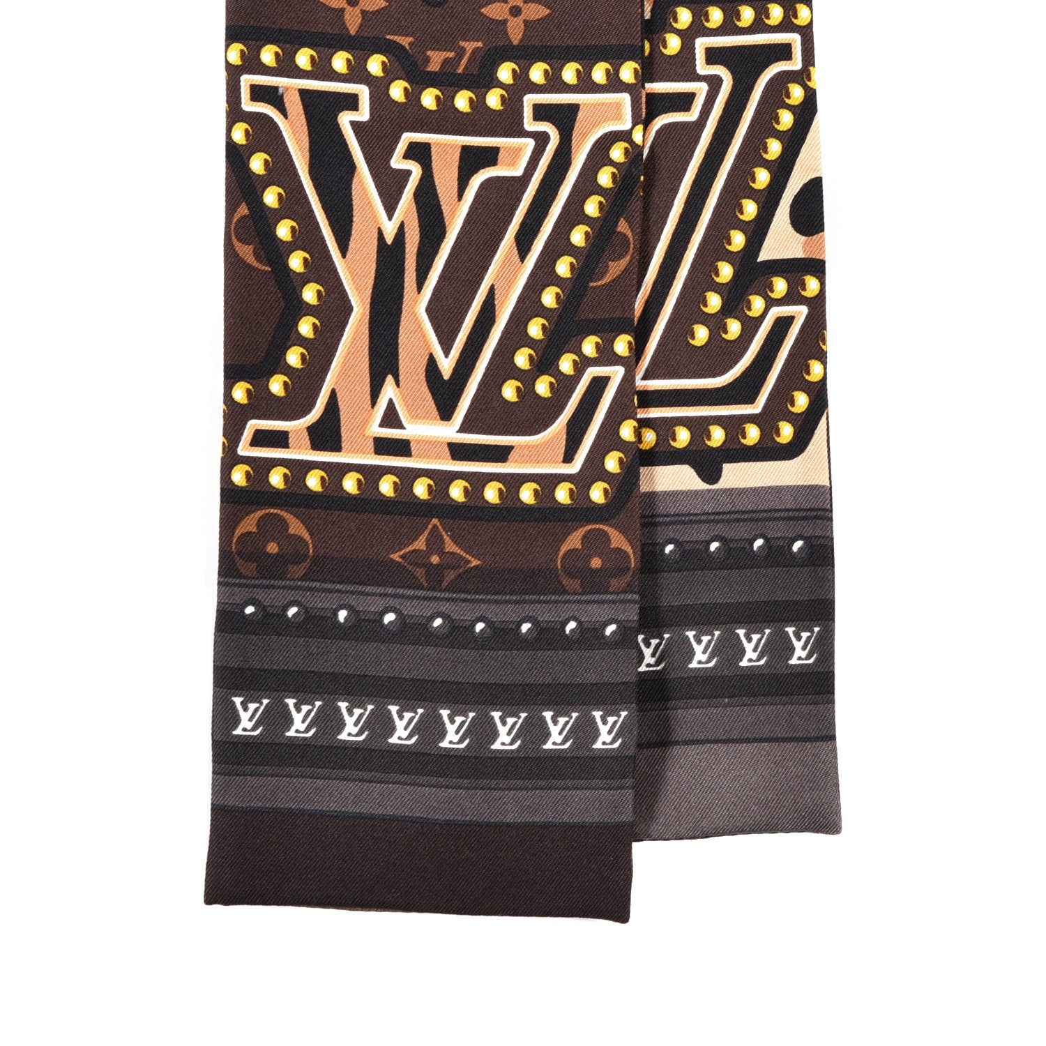 Louis Vuitton Silk Monogram LV World Bandeau Brown 2 of 4