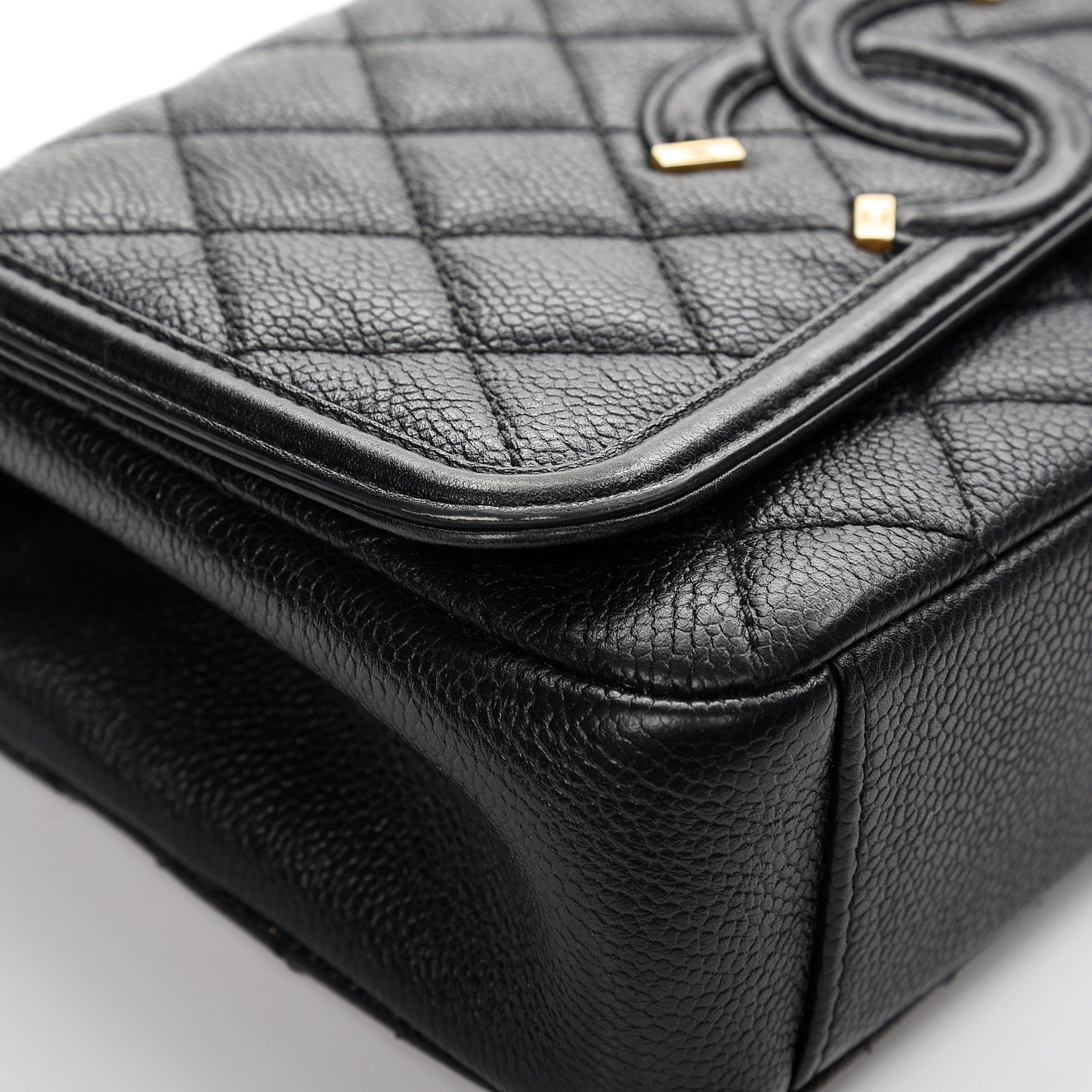 Caviar Quilted Small CC Filigree Flap Black