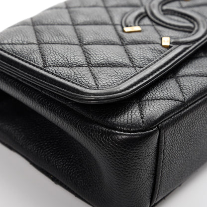 Chanel Caviar Quilted Small CC Filigree Flap Black 8 of 9