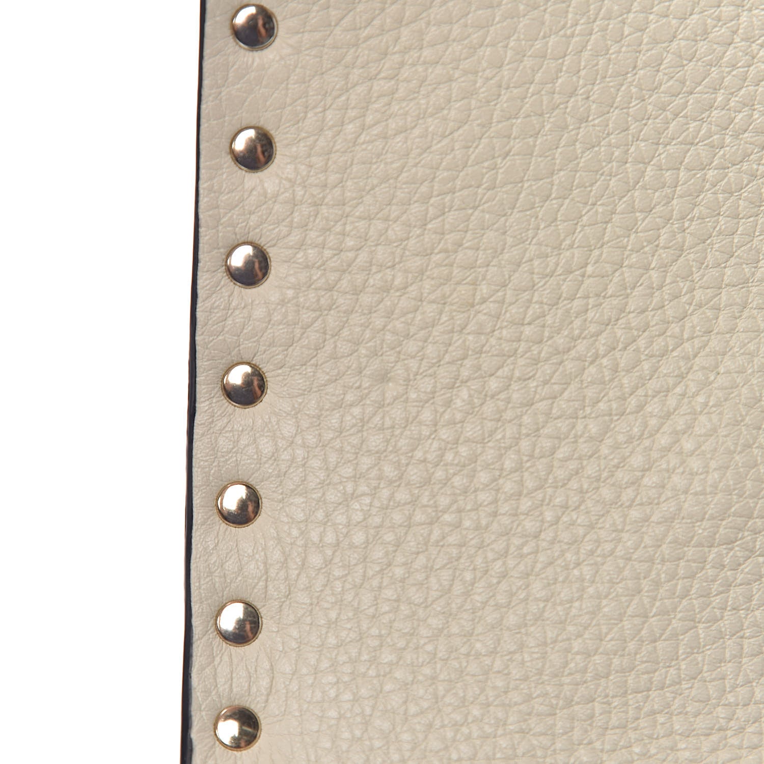 Valentino Garavani Pebbled Calfskin Rockstud Single Handle Flap Bag Light Ivory 9 of 15