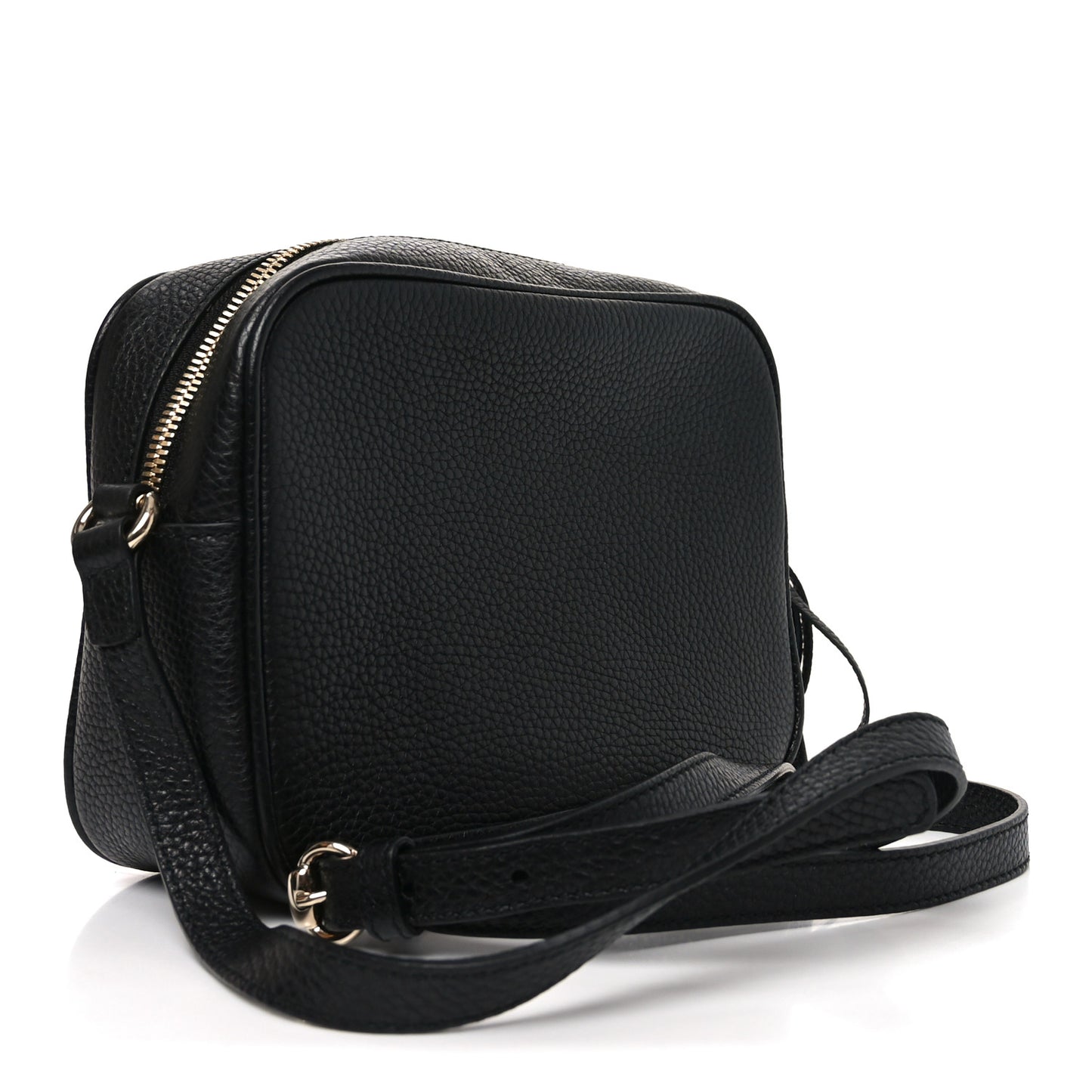 Pebbled Calfskin Small Soho Disco Bag Black