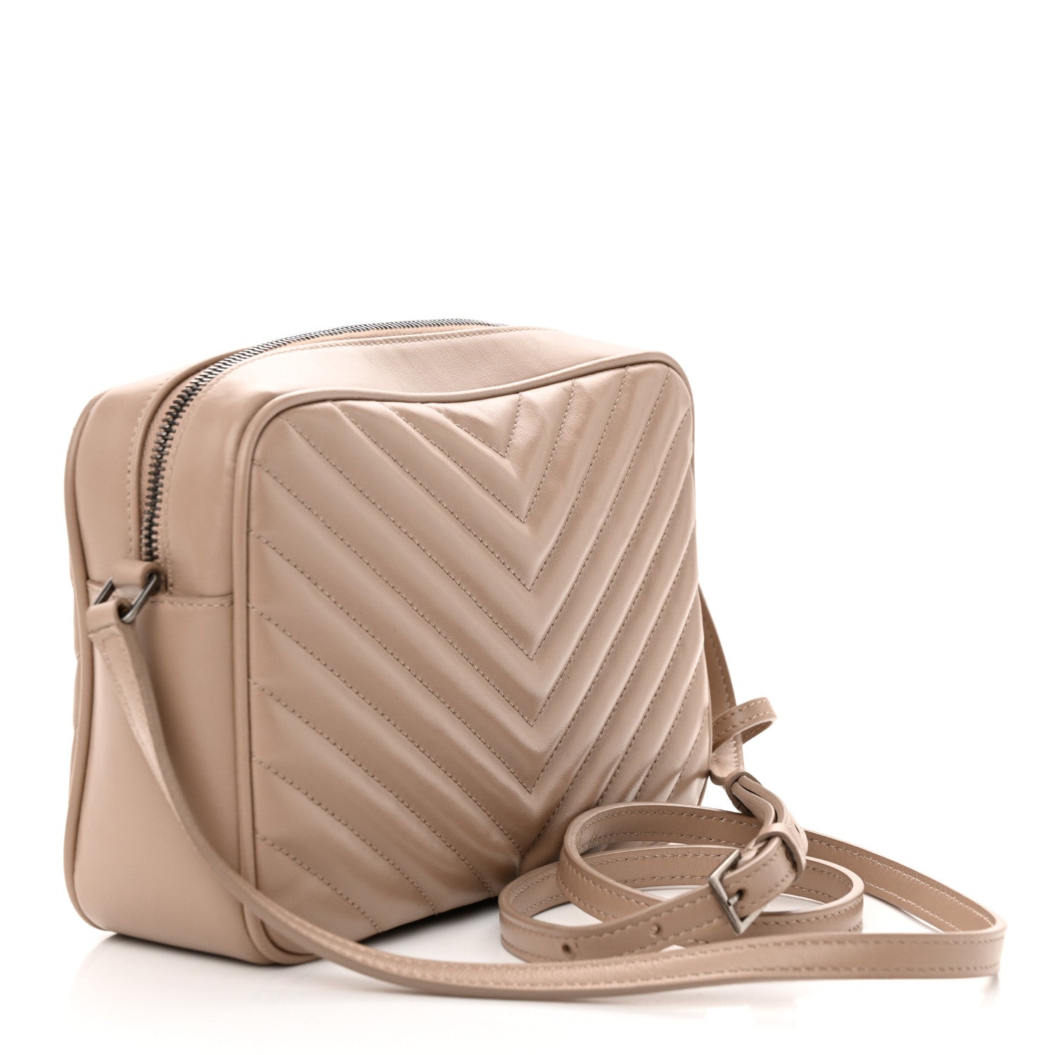 Saint Laurent Calfskin Matelasse Monogram Lou Camera Bag Dark Beige 3 of 11