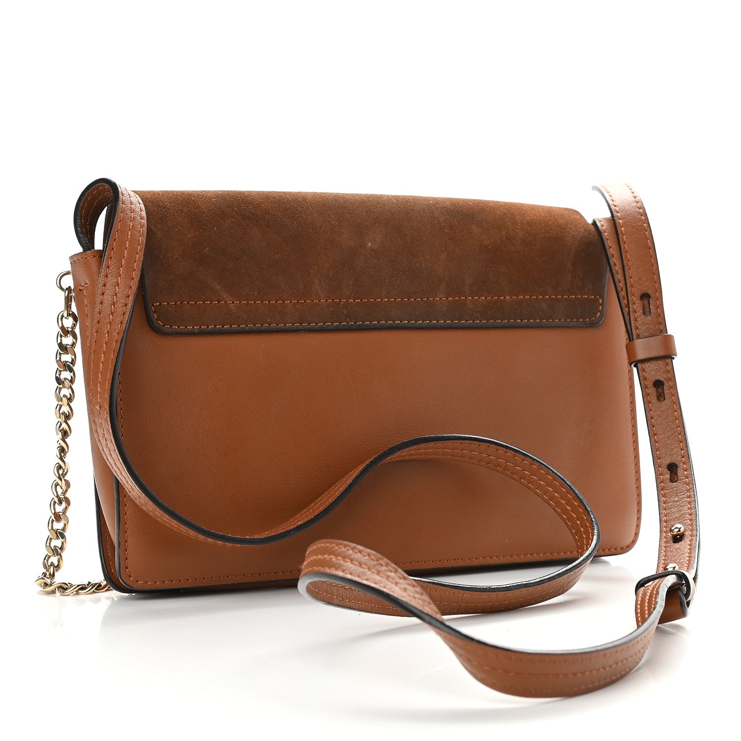 Chloe Suede Calfskin Small Faye Shoulder Bag Tobacco 3 of 8