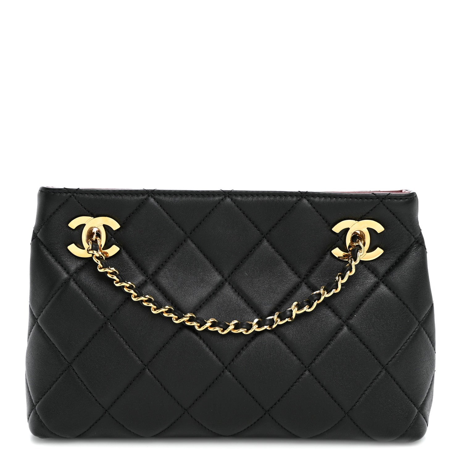 Chanel Lambskin Quilted Small Eyes On You Shopping Bag Black 1 of 10